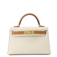 将图像加载到图库查看器中，HERMES Mini Kelly 2 SPO Craie/Gold Epsom
