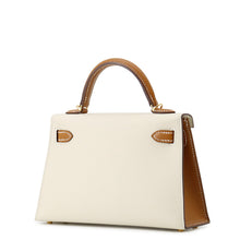 将图像加载到图库查看器中，HERMES Mini Kelly 2 SPO Craie/Gold Epsom
