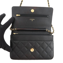 Load image into Gallery viewer, CHANEL Matelasse Classic Chain Wallet BlackAP0250 Caviar Leather

