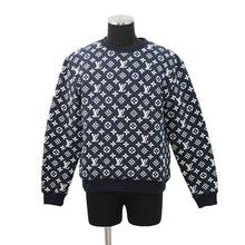 将图像加载到图库查看器中，LOUIS VUITTON Monogram all-over print knitted fabric Size S Navy/WhiteRM211Q Cotton78% Nylon18% Polyurethane4%
