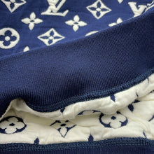 将图像加载到图库查看器中，LOUIS VUITTON Monogram all-over print knitted fabric Size S Navy/WhiteRM211Q Cotton78% Nylon18% Polyurethane4%
