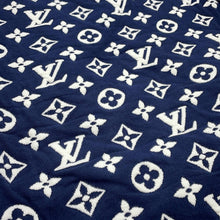 将图像加载到图库查看器中，LOUIS VUITTON Monogram all-over print knitted fabric Size S Navy/WhiteRM211Q Cotton78% Nylon18% Polyurethane4%
