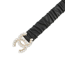 将图像加载到图库查看器中，CHANEL CC Logo Belt Bijoux Size 75/30 Black Leather Rhinestone
