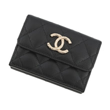Load image into Gallery viewer, CHANEL Matelasse Small Flap Tri-fold Wallet BlackAP4319-B18212-94305 Caviar Leather
