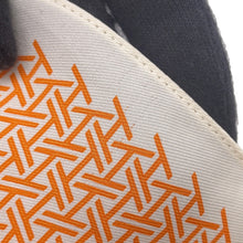 将图像加载到图库查看器中，HERMES Necktie Scarf Orange/White Silk100%
