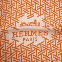 将图像加载到图库查看器中，HERMES Necktie Scarf Orange/White Silk100%
