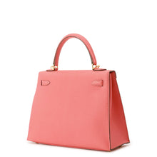 将图像加载到图库查看器中，HERMES Kelly Sellier Rose Lipstick Chevre Myzore Goatskin Size 25
