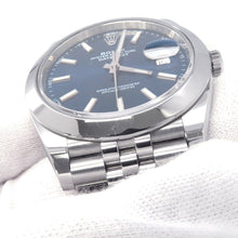 将图像加载到图库查看器中，ROLEX Datejust 41 W41mm Stainless Steel Bright Blue Dial126300
