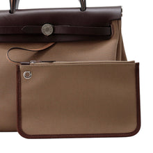 Load image into Gallery viewer, HERMES Bag Herbag Zip Tourne Etoupe/Ebene Toile Officier Vache Hunter Leather Size 31
