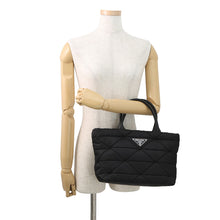 Load image into Gallery viewer, PRADA Padded Re-Nylon Tote Bag Black1BG436_RDJN_F0002_V_OOO Nylon Nappa Leather Size Medium
