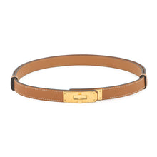 将图像加载到图库查看器中，HERMES Kelly Belt Gold Epsom
