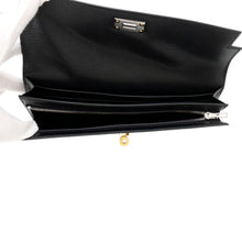 Load image into Gallery viewer, HERMES kelly pocket long Black Chevre Shamqila

