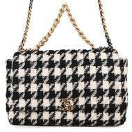 CHANEL CHANEL 19 Dixneuf Maxi Shoulder Bag White/BlackAS1162 Tweed