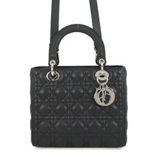 将图像加载到图库查看器中，Dior Cannage Lady Dior 2WAY Handbag BlackM0565PWRT_M900 Grained CalfLeather Size Medium
