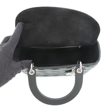 将图像加载到图库查看器中，Dior Cannage Lady Dior 2WAY Handbag BlackM0565PWRT_M900 Grained CalfLeather Size Medium
