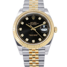 将图像加载到图库查看器中，ROLEX Datejust 41 W41mm Stainless Steel K18YG Black Dial126333G
