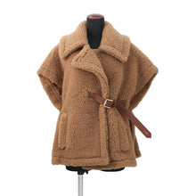 Load image into Gallery viewer, MAX MARA New Ababo Teddy Bear Cape Size SM Camel4736145206001 Camel88% Silk12%
