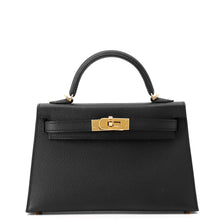 将图像加载到图库查看器中，HERMES Mini Kelly 2 Black Epsom
