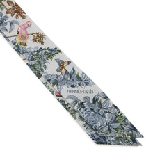 Load image into Gallery viewer, HERMES Twilly 《Near the equator》 Gris Pelle /Yellow/Green Silk100%
