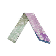 将图像加载到图库查看器中，HERMES Twilly "From the Shadows of the Boulevard" Mauve / Green / White Silk100%
