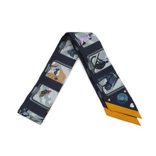 Load image into Gallery viewer, HERMES Twilly Story Marine/Grease/Gold Silk100%
