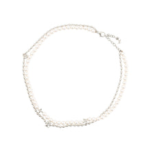 Load image into Gallery viewer, LOUIS VUITTON Fusion Necklace Silver/WhiteM01781 Metal Faux Pearl
