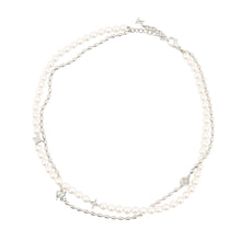 Load image into Gallery viewer, LOUIS VUITTON Fusion Necklace Silver/WhiteM01781 Metal Faux Pearl
