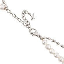 Load image into Gallery viewer, LOUIS VUITTON Fusion Necklace Silver/WhiteM01781 Metal Faux Pearl
