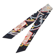 将图像加载到图库查看器中，HERMES Twilly Bijoux・Pique Queen of Hearts Dame de Coeur Black/Rouge/Orange Silk100% Bijoux
