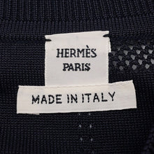 将图像加载到图库查看器中，HERMES Twillaine Top Size 40 Black/White Silk 87% Polyamide 10% Elastane 3%
