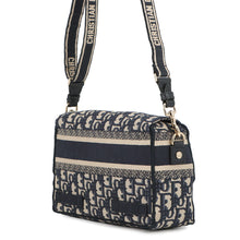 将图像加载到图库查看器中，Dior Diorcamp Oblique Embroidery Shoulder Bag Navy/BeigeM1241ORIW_M928 Canvas Size Small
