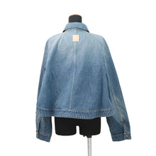 将图像加载到图库查看器中，LOEWE Anagram Trapeze Denim Jacket Size 40 Denim BlueS359Y50X95 Cotton100%
