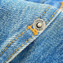 将图像加载到图库查看器中，LOEWE Anagram Trapeze Denim Jacket Size 40 Denim BlueS359Y50X95 Cotton100%
