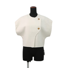 Load image into Gallery viewer, HERMES Short-sleeved bolero Size 34 Blanc Naturel Cashmere100%
