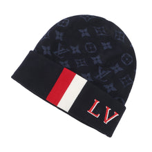 Load image into Gallery viewer, LOUIS VUITTON Bonnet LV Varsity Knit Hat Size S Navy/White/RedM77955 Wool 100%
