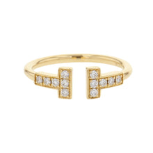 Load image into Gallery viewer, TIFFANY&amp;Co. T Wire Diamond Ring Size Approximately No. 960147091 18K Yellow Gold
