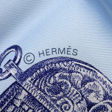 将图像加载到图库查看器中，HERMES Carre Nous Sommes Inseparables Size 90 Blue Ciel/Marine Silk100%
