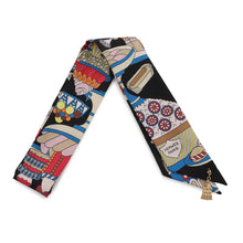 Load image into Gallery viewer, HERMES TwillyBag Charm - La Patisserie Francais 20th Anniversary Edition Black/Blanc/Blue Silk100%
