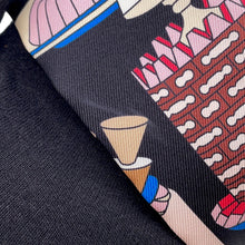 Load image into Gallery viewer, HERMES TwillyBag Charm - La Patisserie Francais 20th Anniversary Edition Black/Blanc/Blue Silk100%
