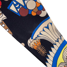 Load image into Gallery viewer, HERMES TwillyBag Charm - La Patisserie Francais 20th Anniversary Edition Black/Blanc/Blue Silk100%
