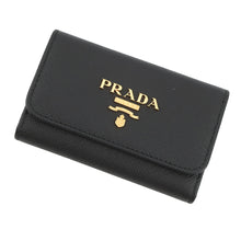 Load image into Gallery viewer, PRADA Multicolor 4-Key Case Black/Hibiscus1PG004_ZLP_F061H Saffiano LeatherLeather
