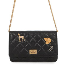 Load image into Gallery viewer, CHANEL 2.55 Icon Chain Wallet BlackA80834 Vintage Calf Leather
