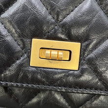 Load image into Gallery viewer, CHANEL 2.55 Icon Chain Wallet BlackA80834 Vintage Calf Leather
