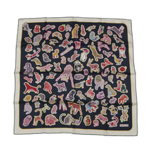 将图像加载到图库查看器中，HERMES Carre Double Face Caracteristic Detail Size 90 Caban/Rose/Multicolor904165S Silk100%
