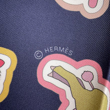 将图像加载到图库查看器中，HERMES Carre Double Face Caracteristic Detail Size 90 Caban/Rose/Multicolor904165S Silk100%
