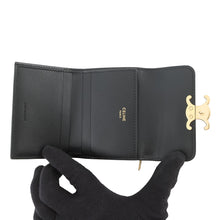Load image into Gallery viewer, CELINE Triomphe Compact Wallet with Coin Compartment Black10I653DPV.38NO Shiny Calf Leather
