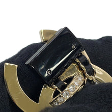 将图像加载到图库查看器中，CHANEL CC Logo Bag Motif Brooch Gold/Black Gold Plated Leather Rhinestone
