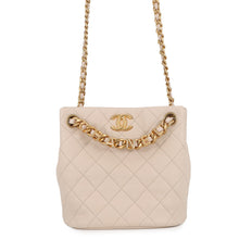 Load image into Gallery viewer, CHANEL Matelasse Chain Shoulder Bucket Bag BeigeAS3873 Lambskin Size Small
