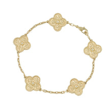 将图像加载到图库查看器中，Van Cleef &amp; Arpels Vintage Alhambra Bracelet 5 motifs Size vintageVCARO1IE00 18K Yellow Gold

