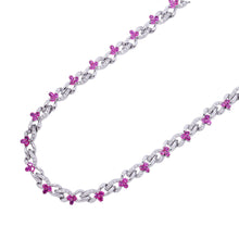 将图像加载到图库查看器中，June Ruby Diamond Design Necklace 18K White Gold
